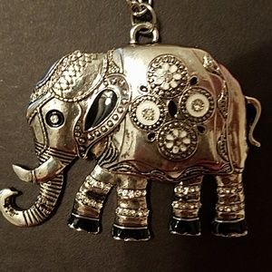 Long silver elephant chain